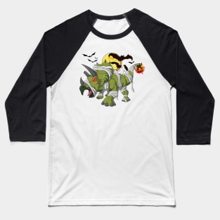 Mummy Triceratops Dinosaur Baseball T-Shirt